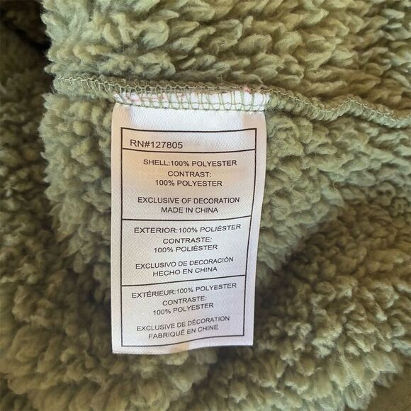 Reebok Women's Green Fleece Full Zip Jacket Size L Warm Casual - Picture 8 of 10